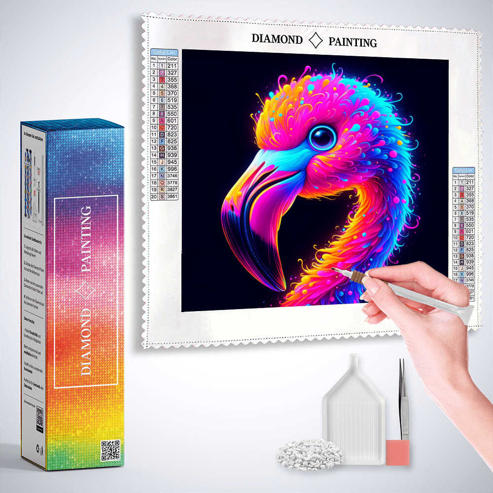 Diamond Painting - Farbexplosion im Federkleid