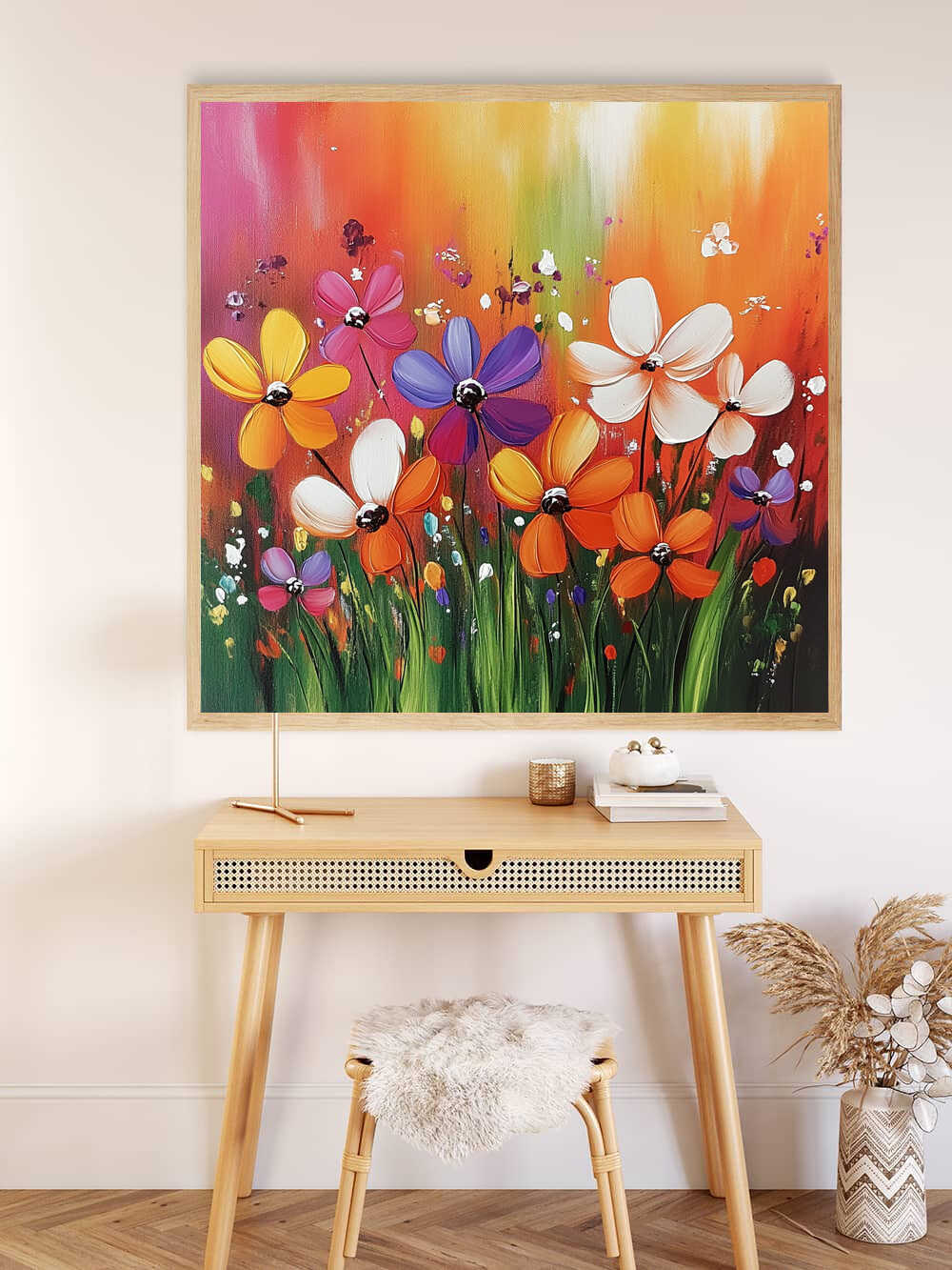 Diamond Painting - Blühendes Farbgeflüster, Abstrakt