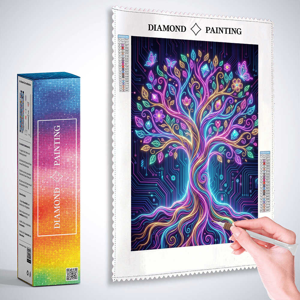 Diamond Painting - Leuchtender Lebensbaum der Zukunft