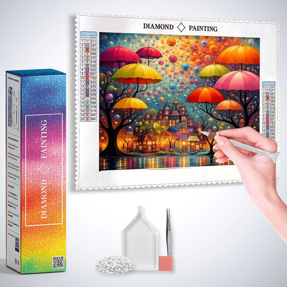 Diamond Painting - Magische Regenschirme der Fantasie