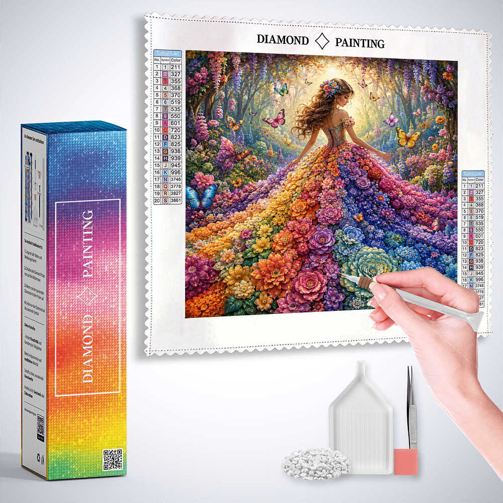 Diamond Painting - Königin des Blütentanzes