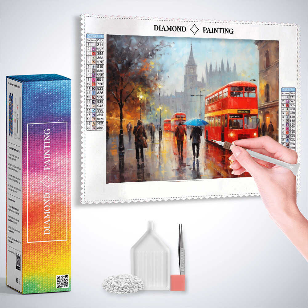 Diamond Painting - Regentropfen in London