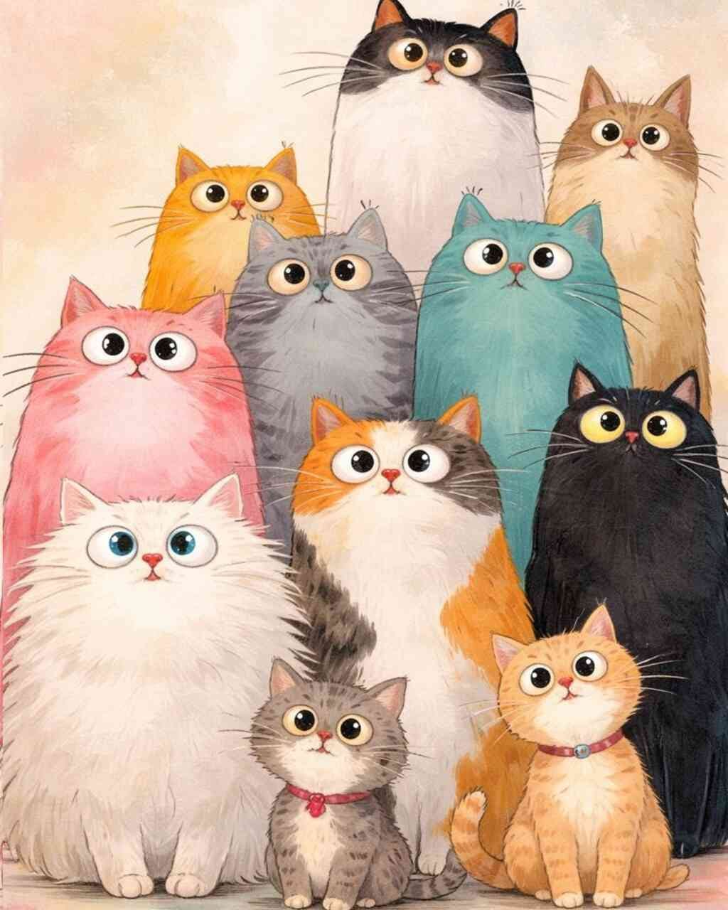 Diamond Painting - Zauberhafte Katzenbande