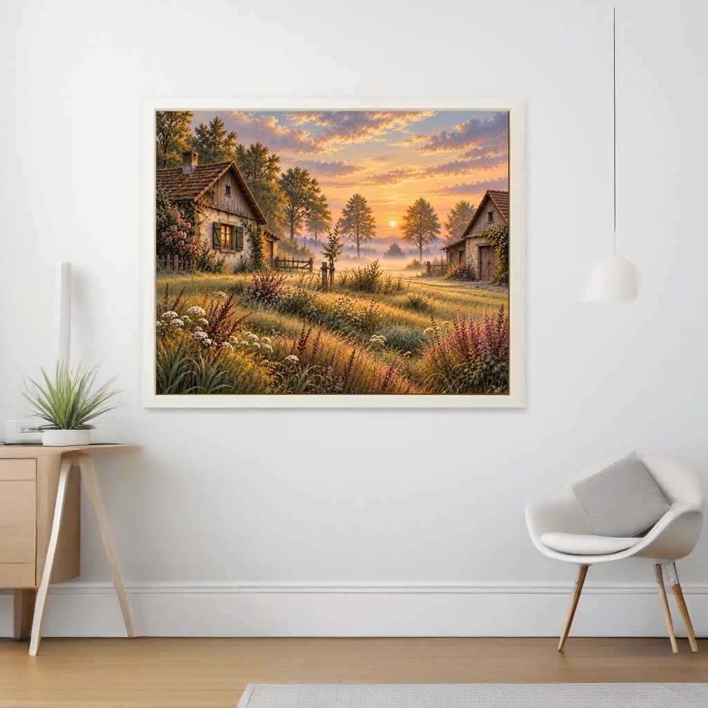 Diamond Painting - Morgenstille im Landhausgarten