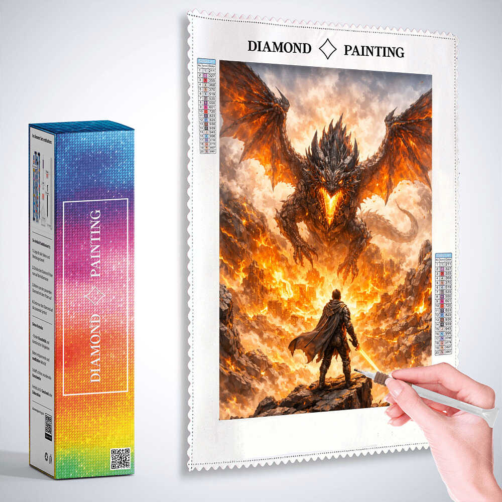 Diamond Painting - Drachenglut: Der letzte Widerstand
