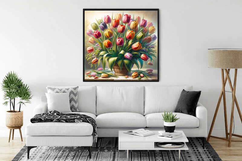 Diamond Painting - Tulpenpracht im Morgenlicht