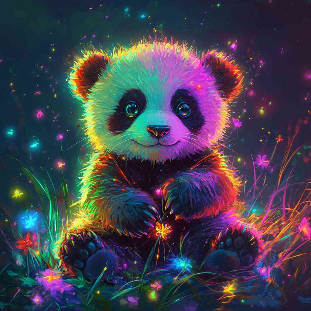 Diamond Painting - Magische Lichterwelt, Panda