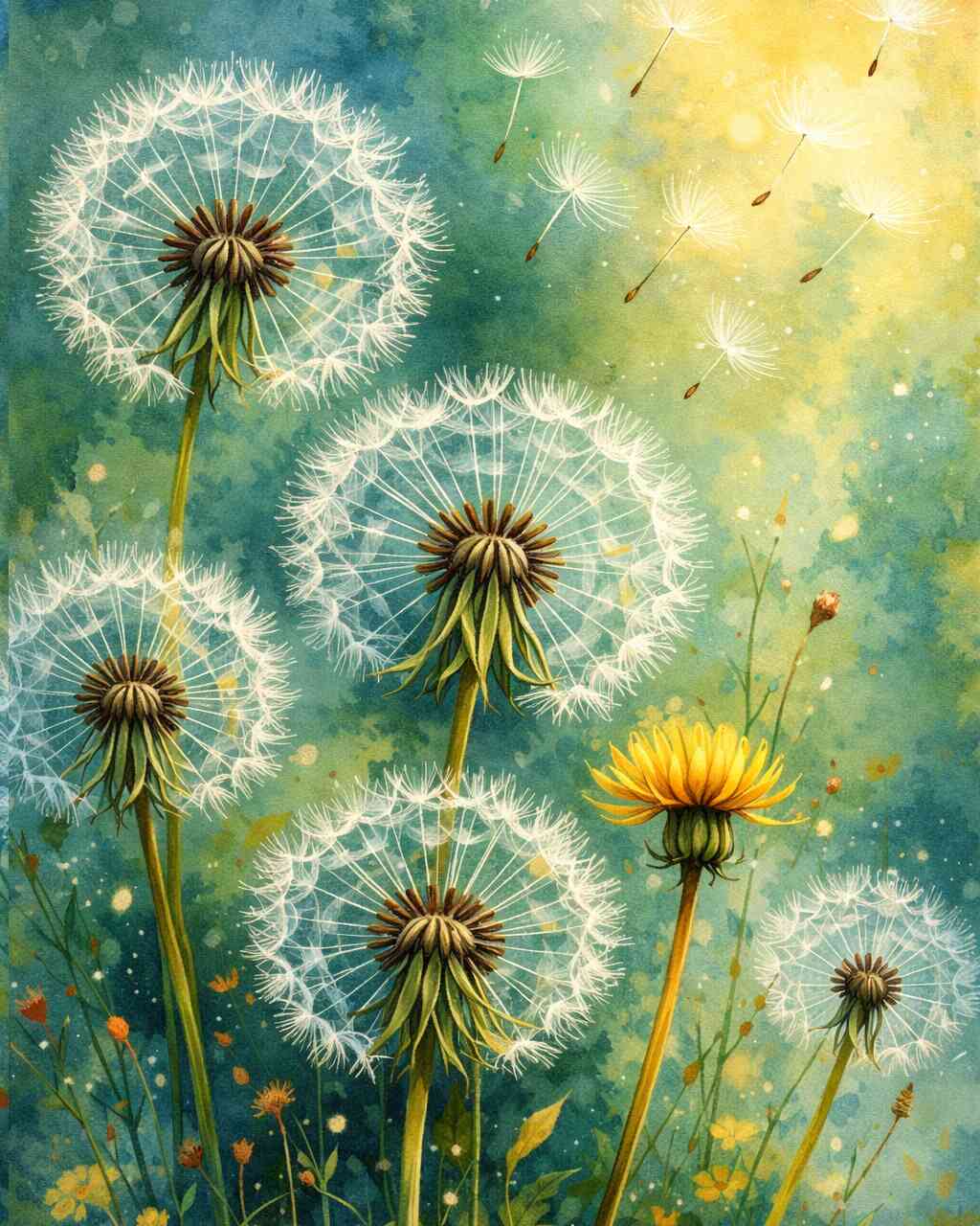 Diamond Painting - Pusteblumen in grün