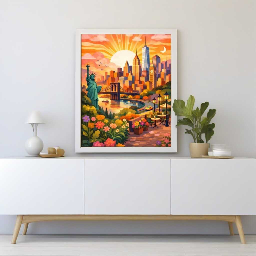 Diamond Painting - Sonnenaufgang über Manhattan
