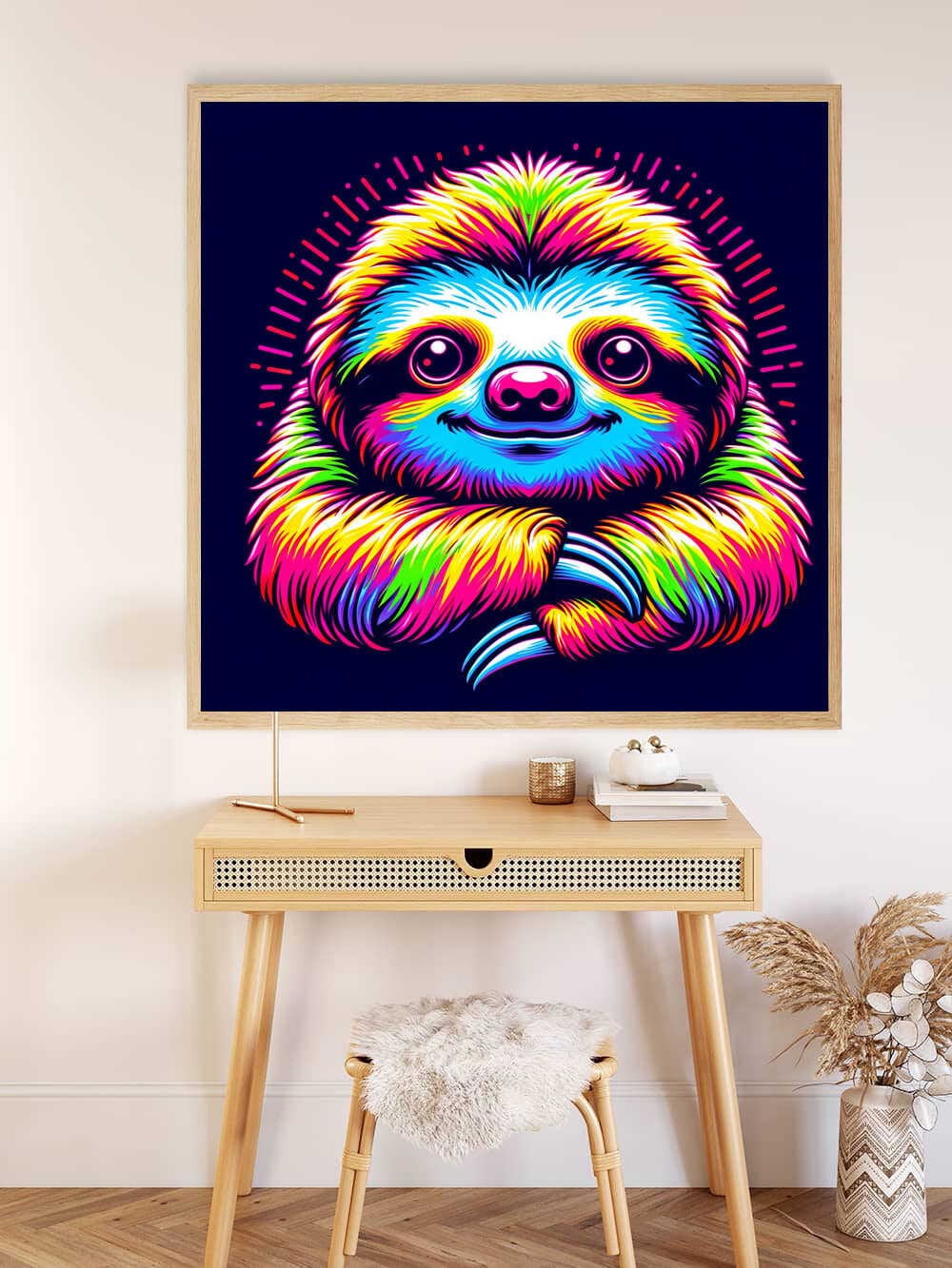 Diamond Painting - Farbenfrohes Faultier
