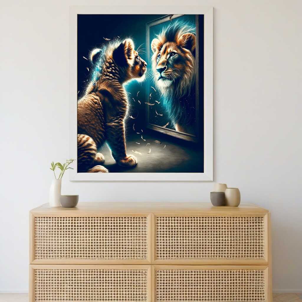 Diamond Painting - Spiegelbild Löwe