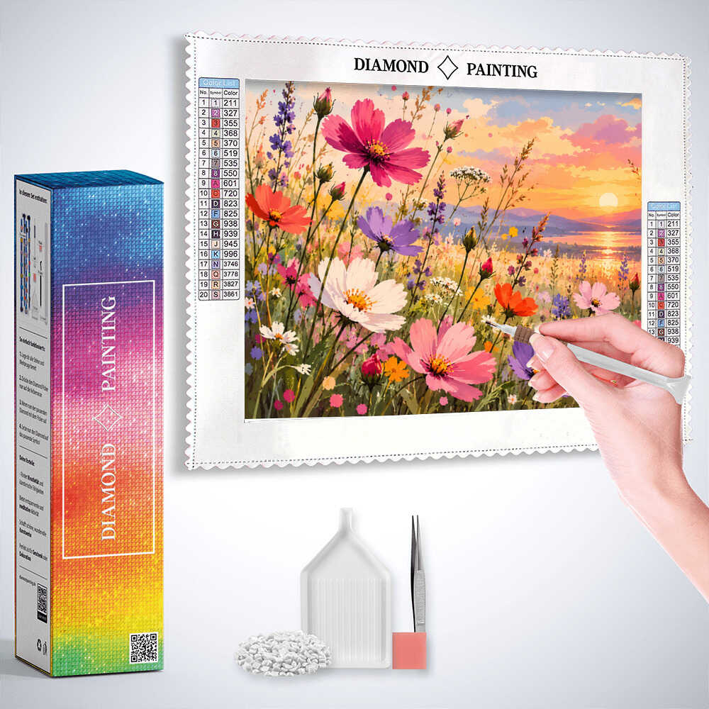 Diamond Painting - Sonnenzauber in der Blumenwiese
