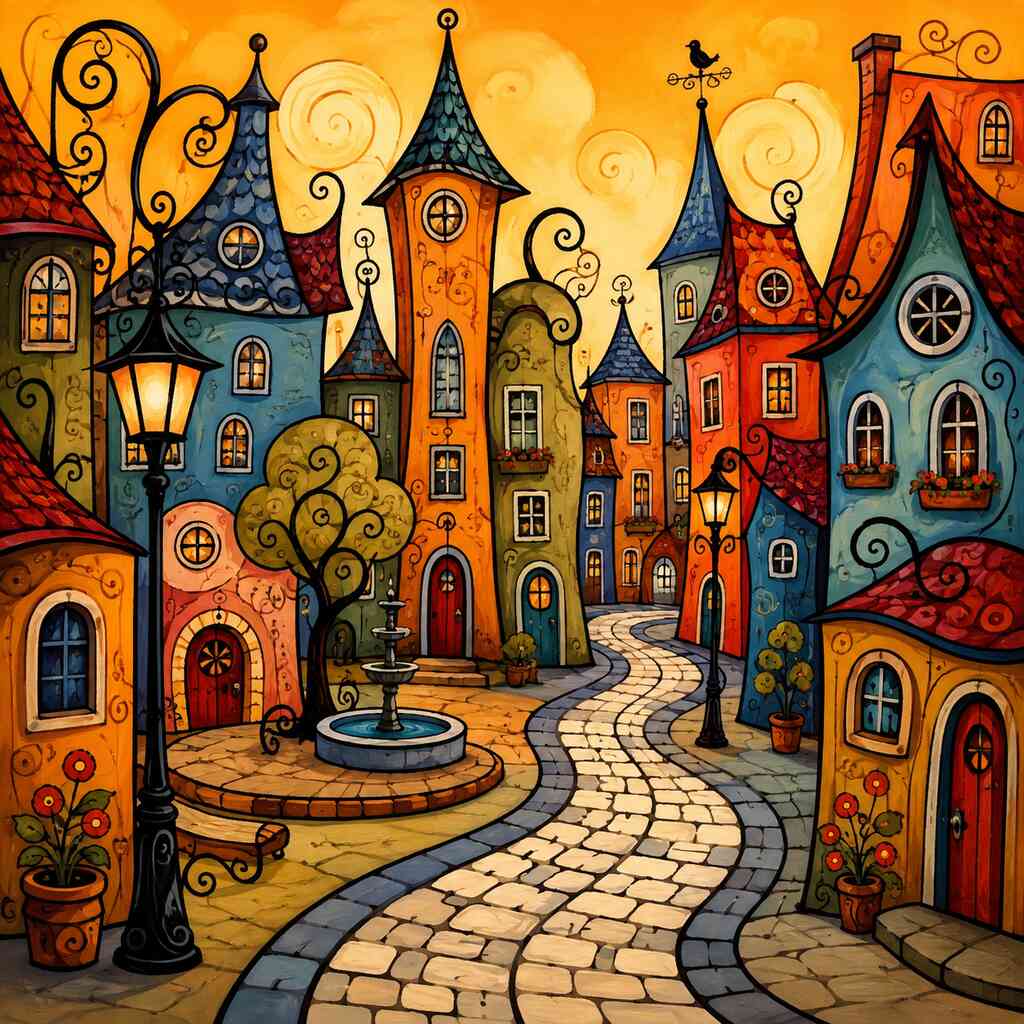 Diamond Painting - Verwunschene Altstadtträume