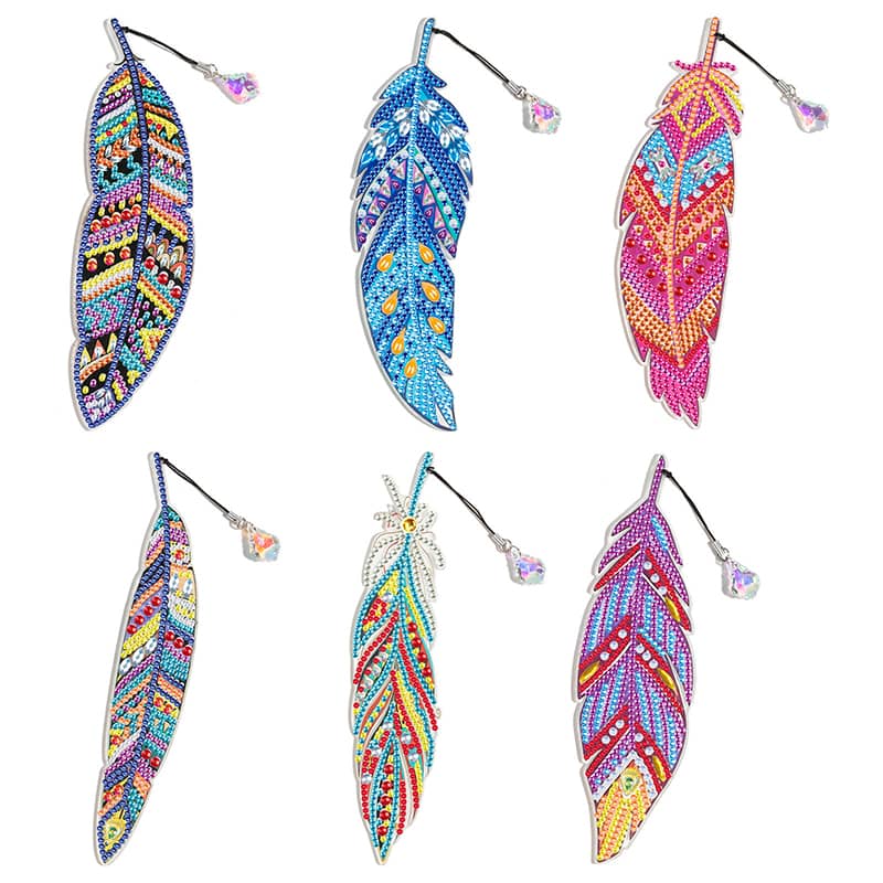 Diamond Painting Federlesezeichen 6er Pack