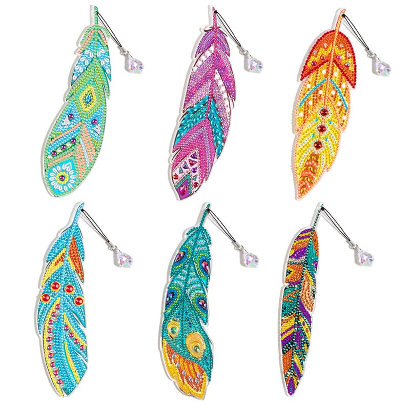 Diamond Painting Federlesezeichen 6er Pack