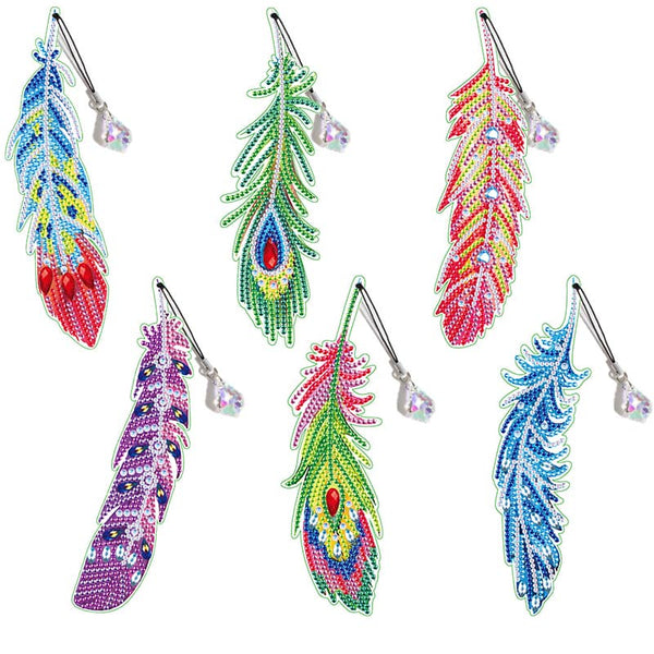 Diamond Painting Federlesezeichen 6er Pack