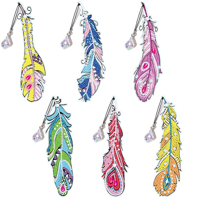 Diamond Painting Federlesezeichen 6er Pack