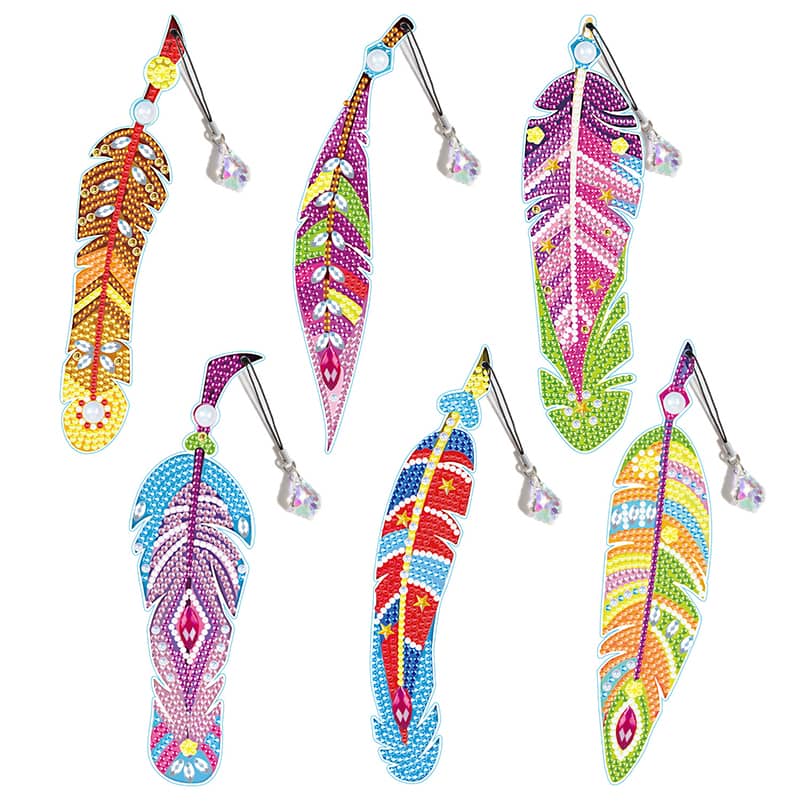 Diamond Painting Federlesezeichen 6er Pack