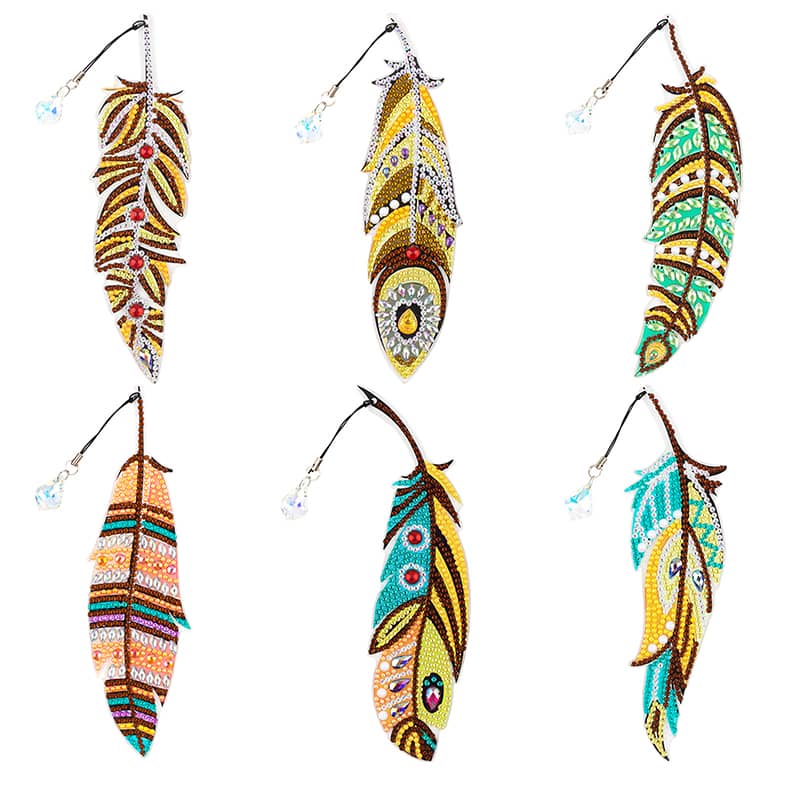 Diamond Painting Federlesezeichen 6er Pack