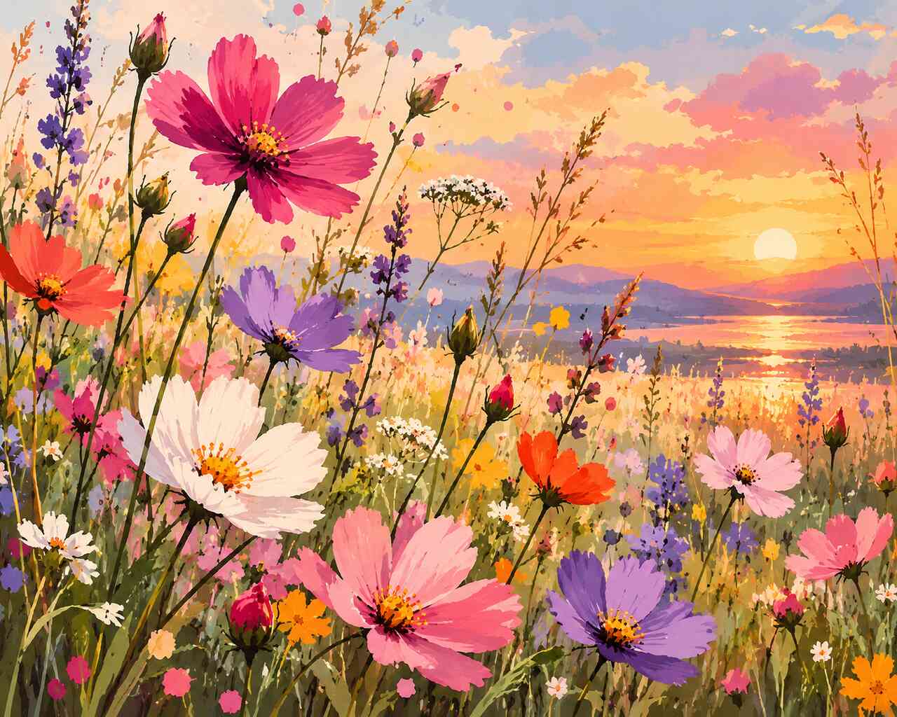 Diamond Painting - Sonnenzauber in der Blumenwiese