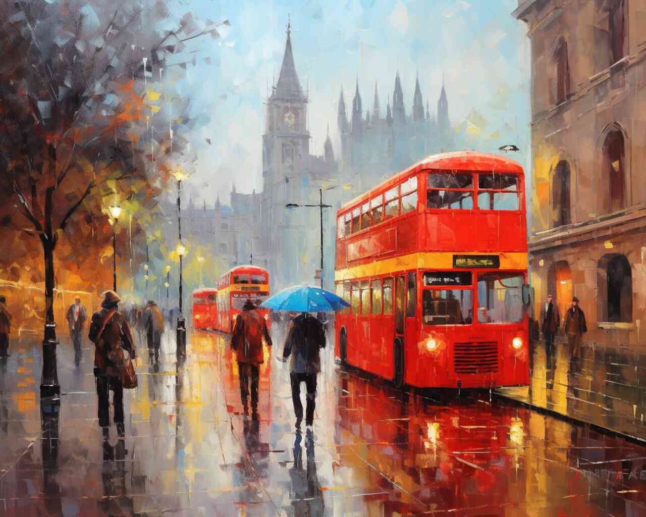 Diamond Painting - Regentropfen in London
