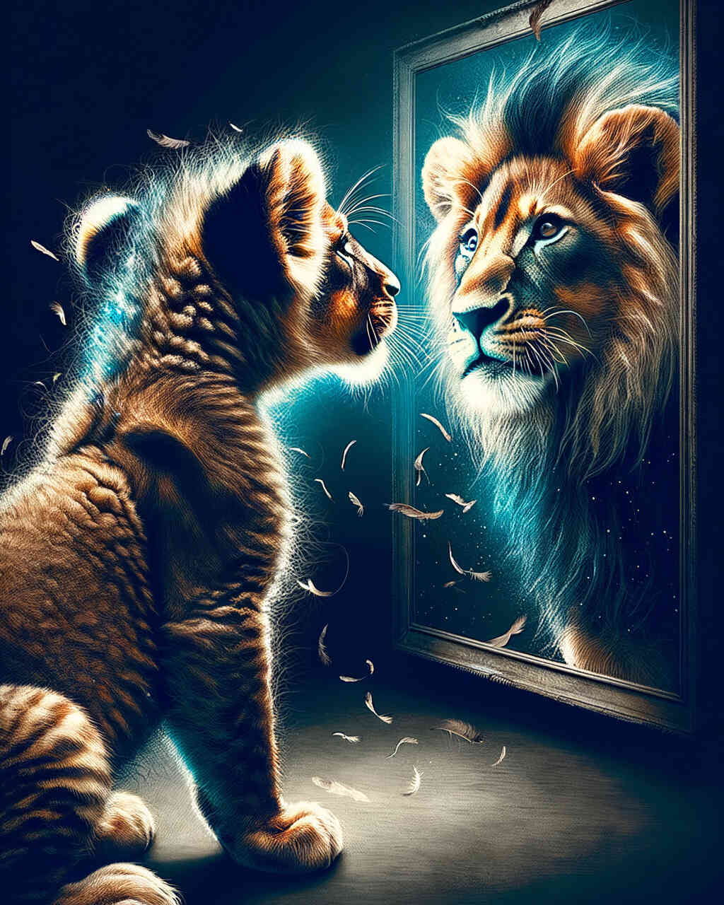 Diamond Painting - Spiegelbild Löwe