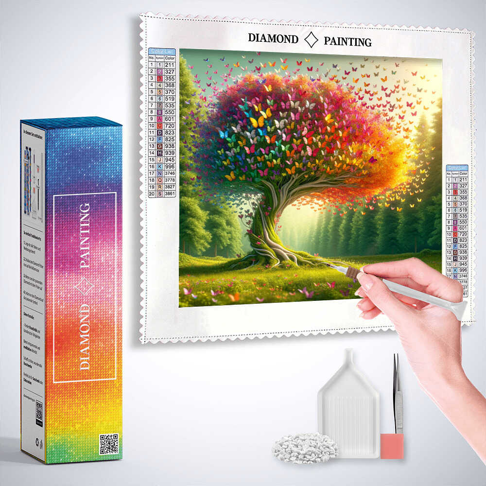 Diamond Painting - Schmetterlingsbaum der Liebe