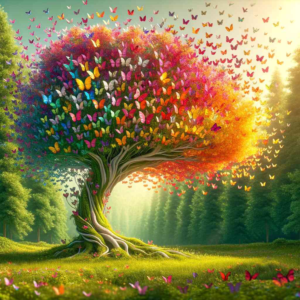 Diamond Painting - Schmetterlingsbaum der Liebe