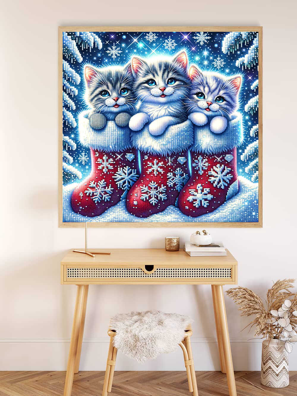 Diamond Painting - Weihnachtskätzchen