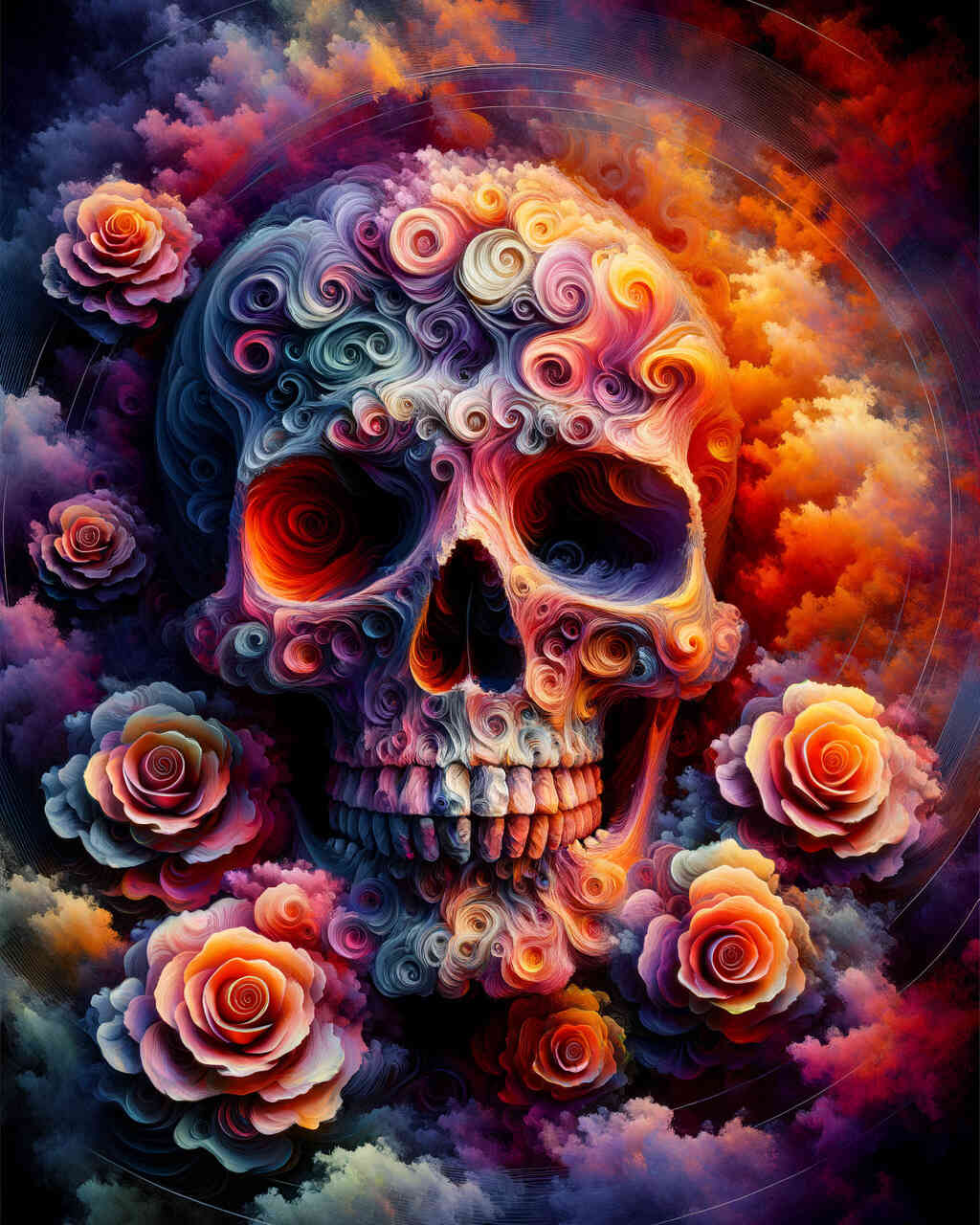 Diamond Painting - Totenkopf abstrakt