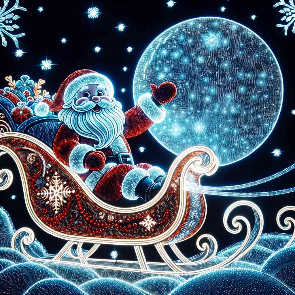 Diamond Painting - Merry Christmas Weihnachtsmann in Schlitten