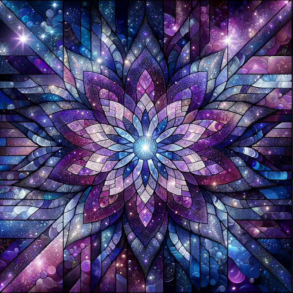 Diamond Painting - Lila Blume, Mosaik