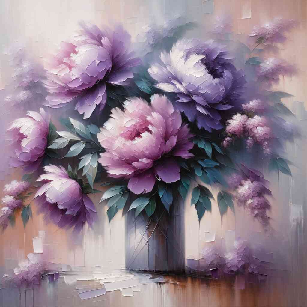 Diamond Painting - Pfingstrosenstrauß Lila