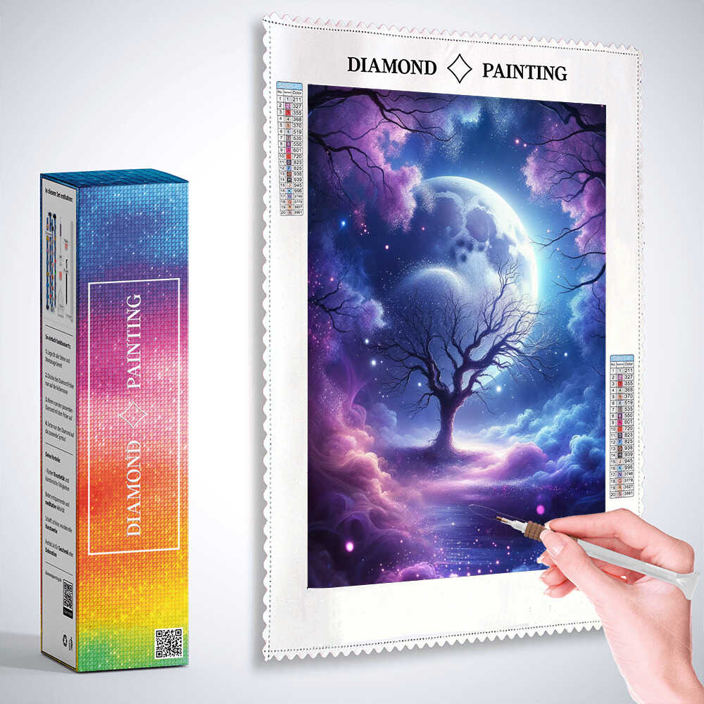 Diamond Painting - Mond im Baum