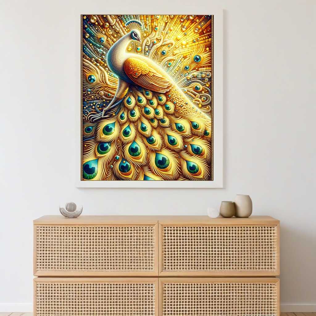 Diamond Painting - Goldener Pfau