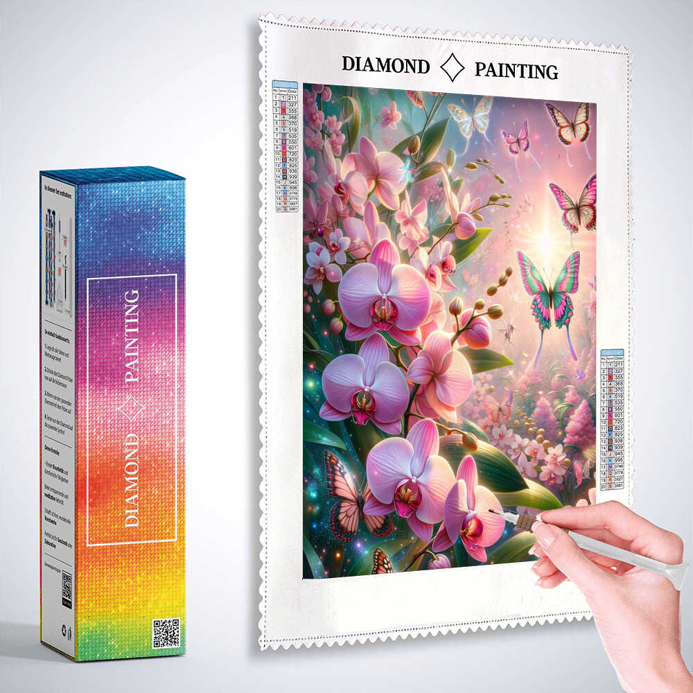 Diamond Painting - Orchideen Schmetterlinge