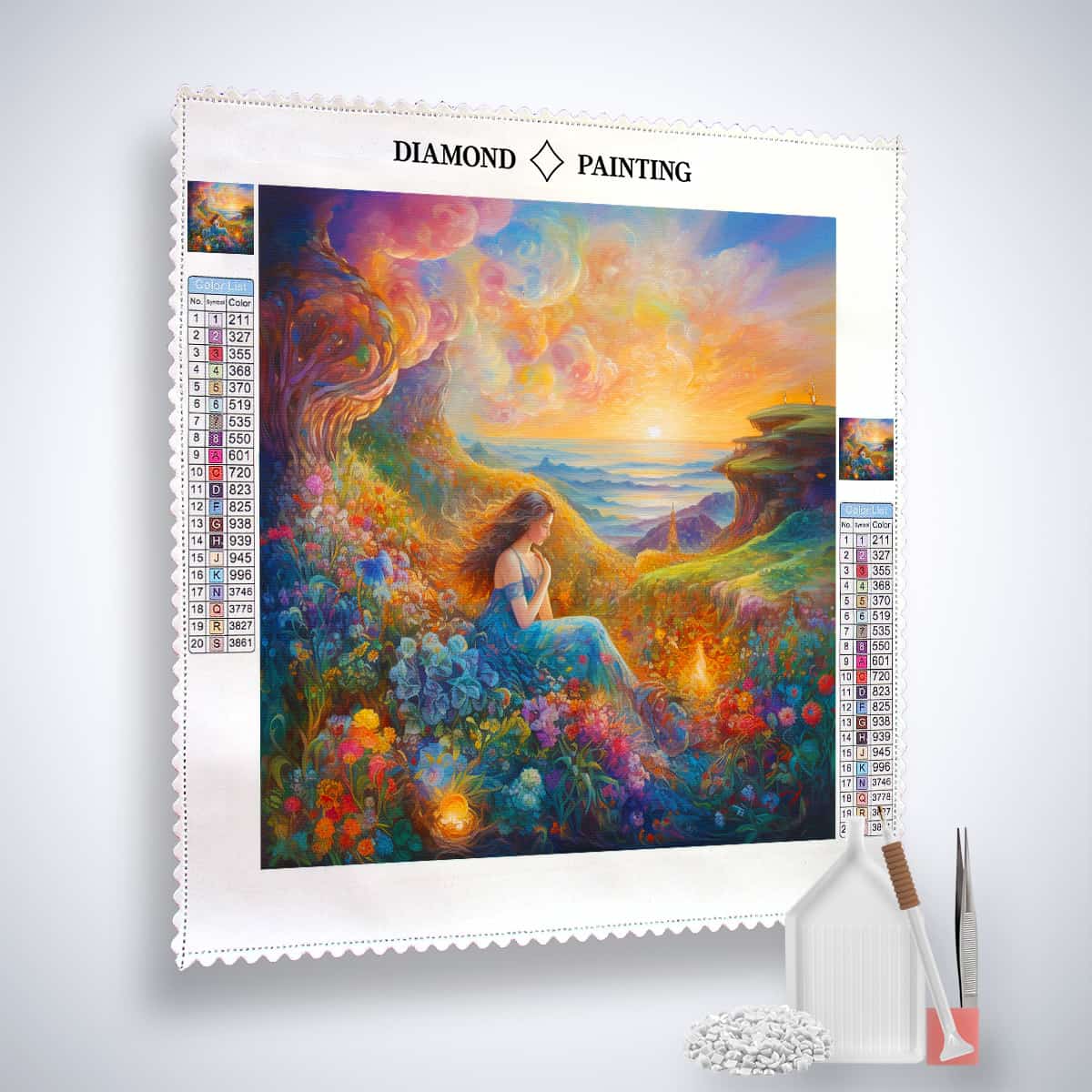 Diamond Painting - Verträumte Schönheit im Grünen - gedruckt in Ultra-HD - bekannte künstler, Josephine Wall, Neu eingetroffen, Quadratisch