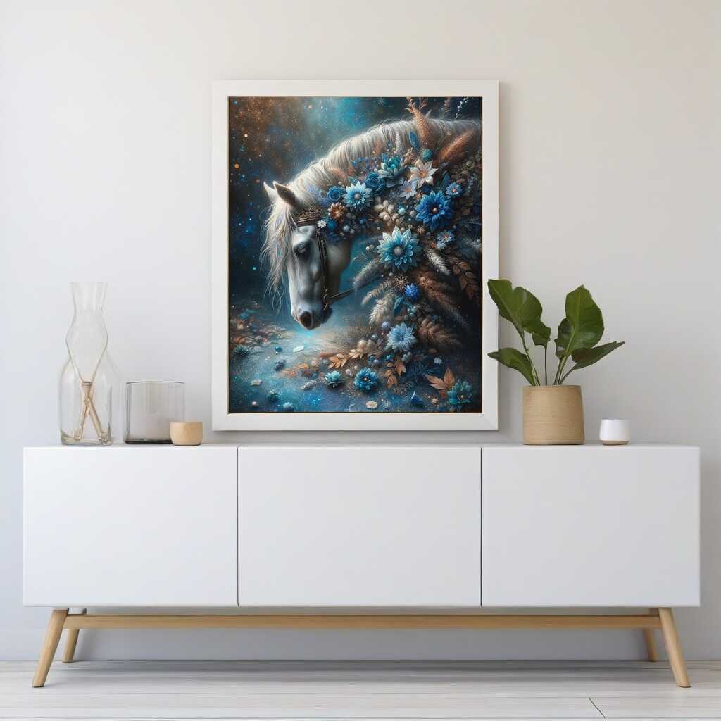 Diamond Painting - Pferd mit Blumen