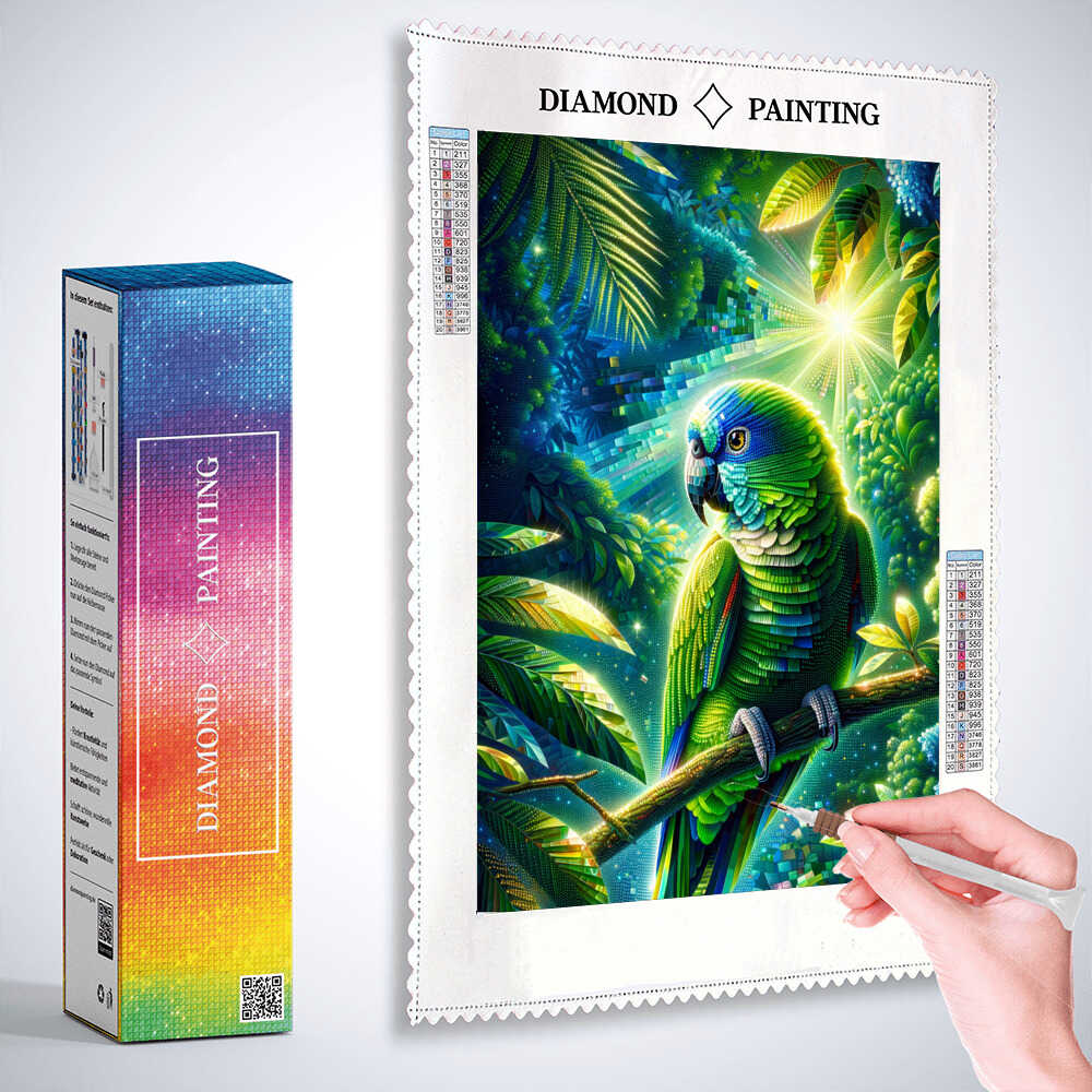 Diamond Painting - Grüner Papagei