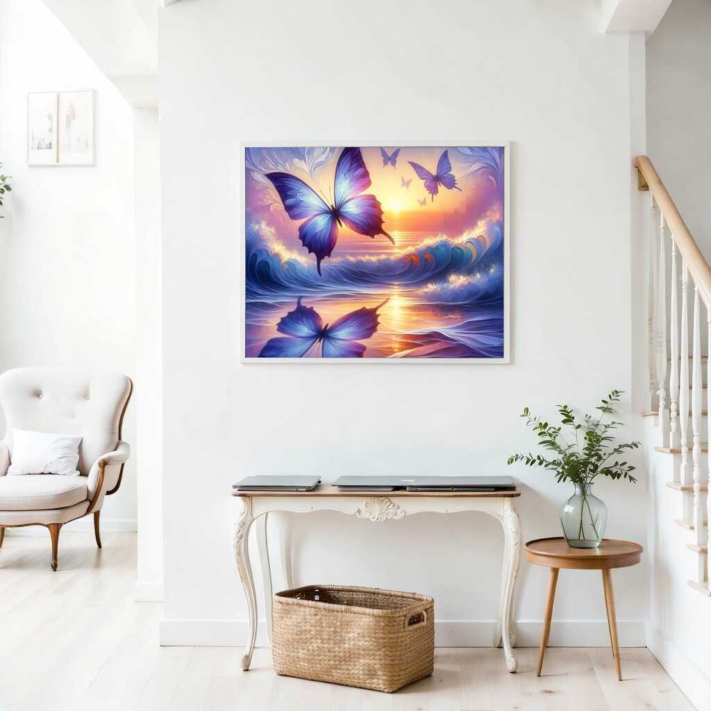 Diamond Painting - Schmetterlinge am Meer