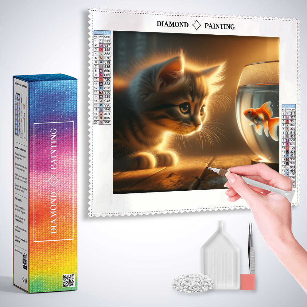 Diamond Painting - Katze Goldfisch