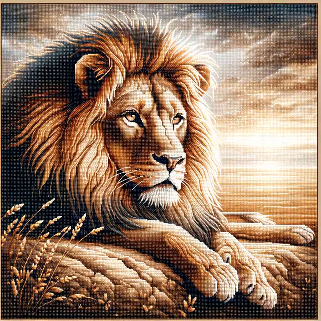 Diamond Painting - Entspannter Löwe