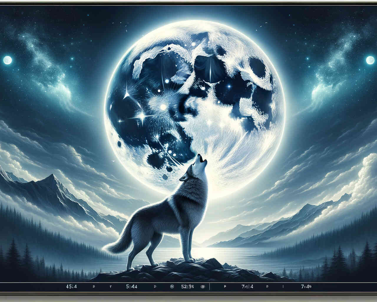 Diamond Painting - Heulender Wolf Vollmond