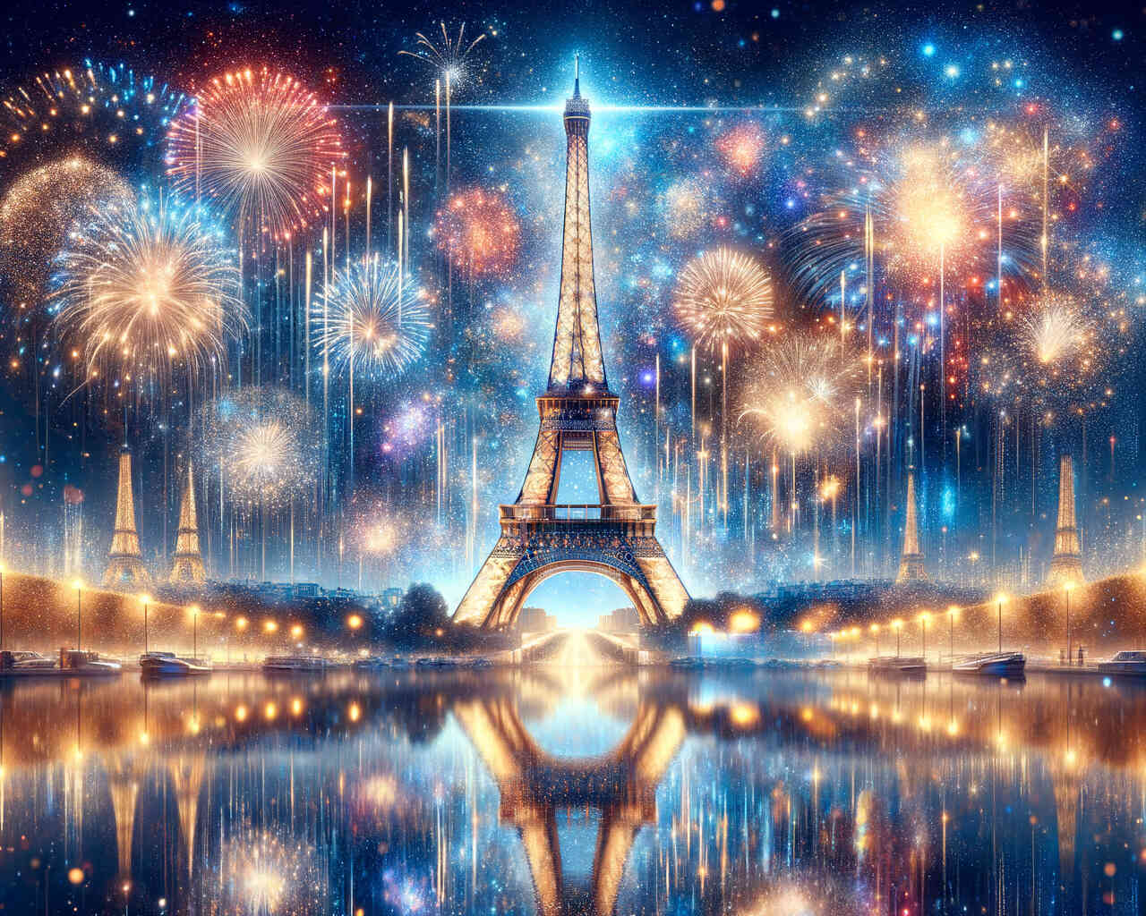 Diamond Painting - Feuerwerk Paris, Eifelturm