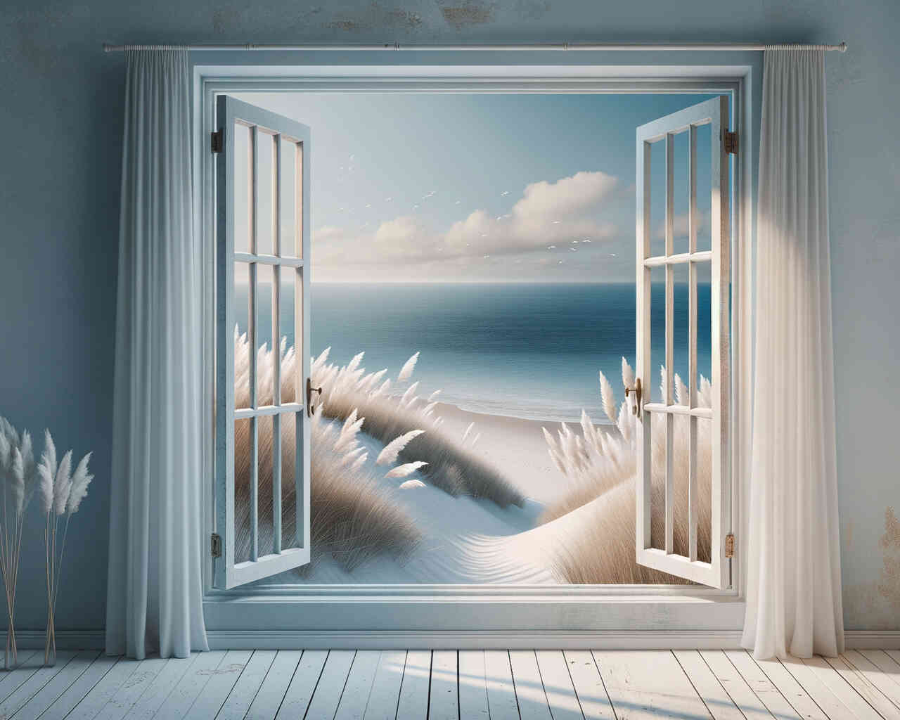 Diamond Painting - Blick aus Fenster, Düne