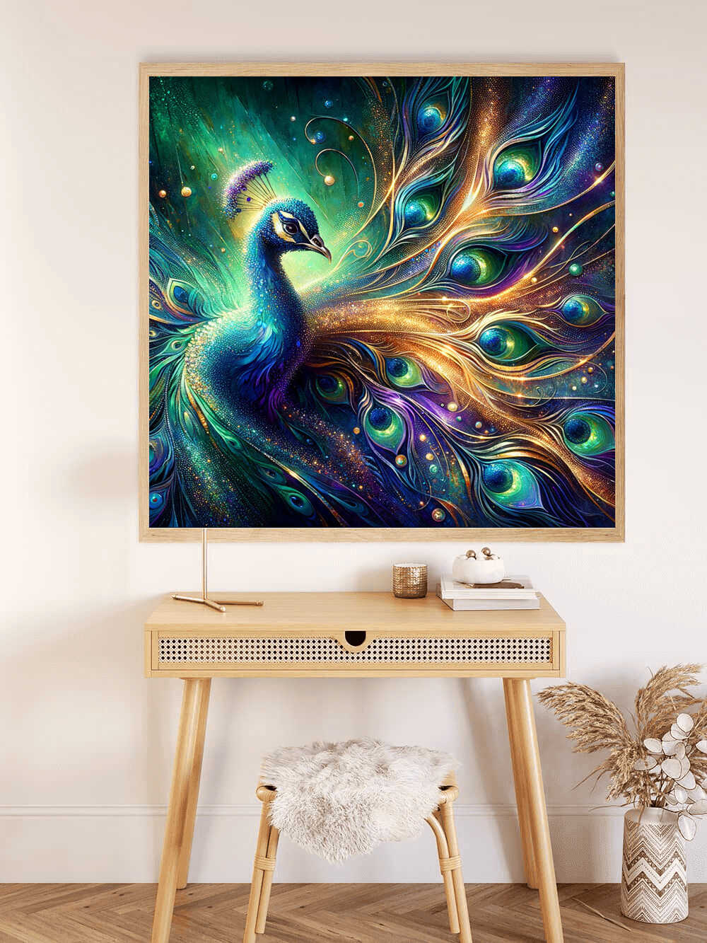 Diamond Painting - Prächtiges Rad des Pfau