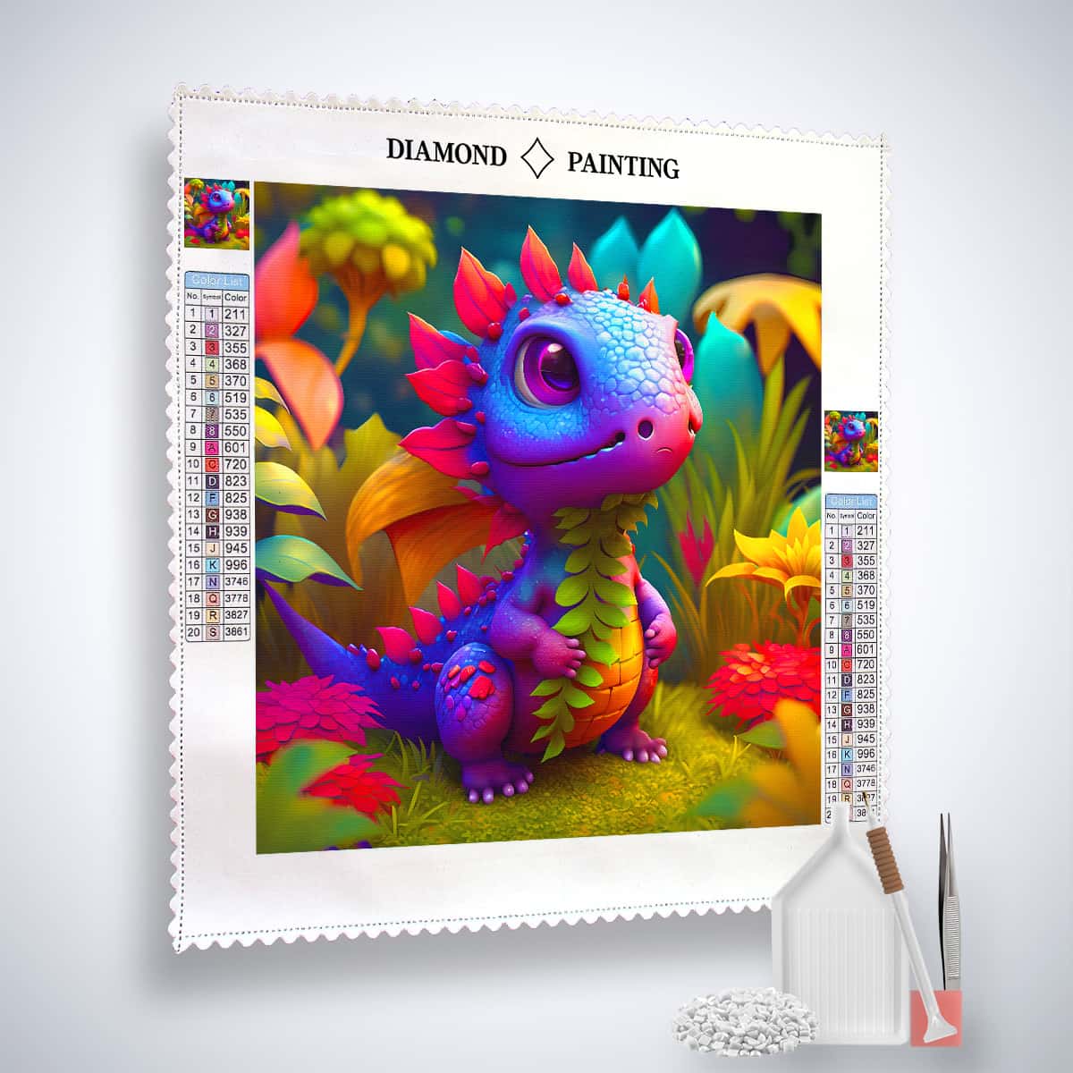 AB Diamond Painting - Drachenbaby im Zauberwald - gedruckt in Ultra-HD - AB Diamond, Drache, Fantasy, Neu eingetroffen, Quadratisch