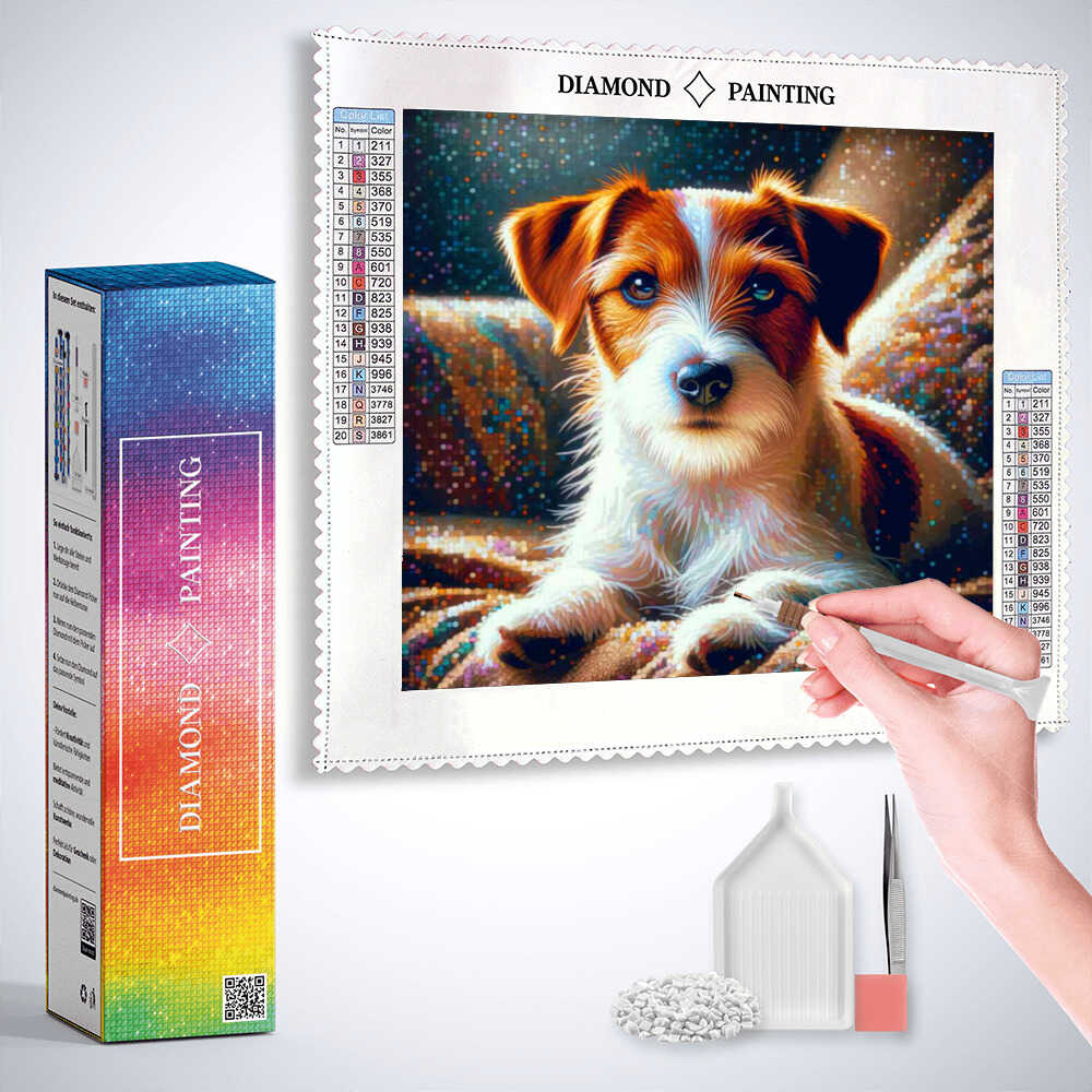 Diamond Painting - Jack Russel in braun und weiß