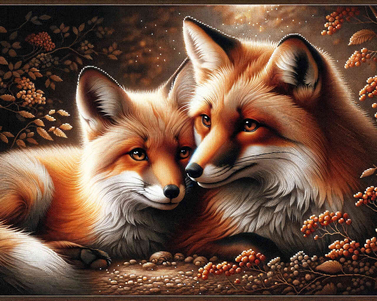 Diamond Painting - Fuchs Freundschaft