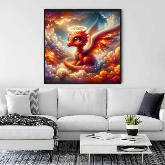 Diamond Painting - Kleiner Drache Heiligenschein